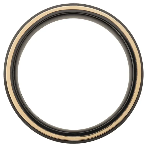 Men's Wedding Band With 14K Yellow Gold In Black Zirconium, 8Mm