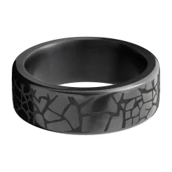 Men's Wedding Band With Laser Glass Pattern In Elysium, 8Mm