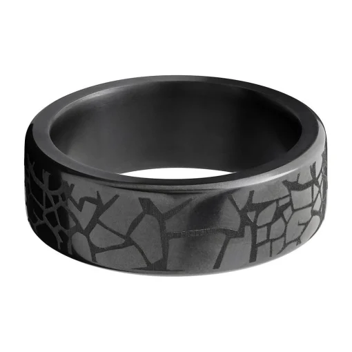 Men's Wedding Band With Laser Glass Pattern In Elysium, 8Mm