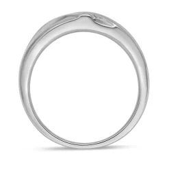 Men's Wedding Band With Three Diamonds In 10K White Gold (1/10 Ct. Tw.)