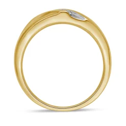 Men's Wedding Band With Three Diamonds In 10K Yellow Gold (1/10 Ct. Tw.)
