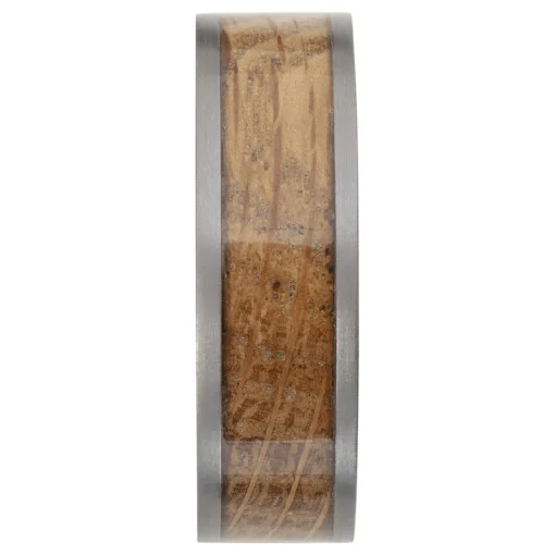 Men's Wood Inlay Wedding Band In Tantalum, 7Mm