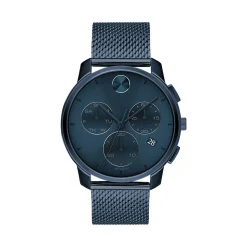 Mesh Men's Watch In Blue Ion-Plated Stainless Steel, 42Mm