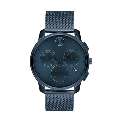 Mesh Men's Watch In Blue Ion-Plated Stainless Steel, 42Mm