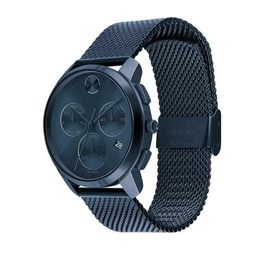 Mesh Men's Watch In Blue Ion-Plated Stainless Steel, 42Mm