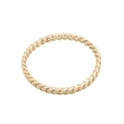 Mini Curb Link Ring In 14K Yellow Gold
