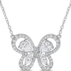 Moissanite Butterfly Necklace In Sterling Silver (1 3/4 Ct. Tw.)