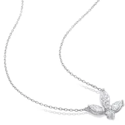 Moissanite Butterfly Necklace In Sterling Silver (2 Ct. Tw.)