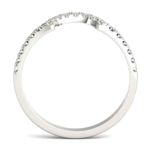 Moissanite Contour Band In 14K White Gold (1/5 Ct. Tw.)