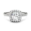 Moissanite Cushion-Cut Halo Ring In 14K Gold (1 3/8 Ct. Tw.)
