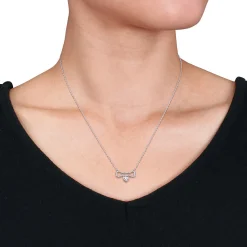 Moissanite Dog Bone Pendant Necklace In Sterling Silver