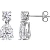 Moissanite Drop Earrings In Sterling Silver
