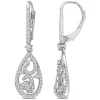 Moissanite Drop Earrings With Filigree In Sterling Silver (4/5 Ct. Tw.)