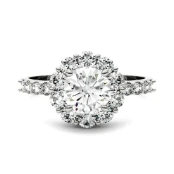 Moissanite Halo Ring In 14K White Gold (1 4/5 Ct. Tw.)
