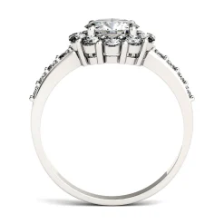 Moissanite Halo Ring In 14K White Gold (1 4/5 Ct. Tw.)