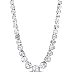 Moissanite Necklace In Sterling Silver