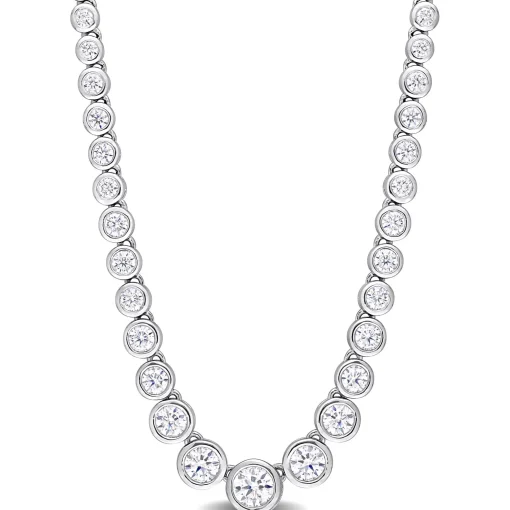 Moissanite Necklace In Sterling Silver