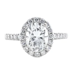 Moissanite Oval Engagement Ring In 14K White Gold (2 3/4 Ct. Tw.)