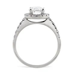Moissanite Oval Engagement Ring In 14K White Gold (2 3/4 Ct. Tw.)