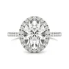 Moissanite Oval Halo Ring In 14K White Gold (3 1/3 Ct. Tw.)
