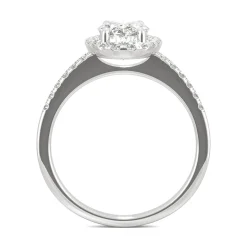 Moissanite Oval Halo Ring In 14K White Gold (2 5/8 Ct. Tw.)