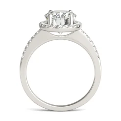 Moissanite Oval Halo Ring In 14K White Gold (3 1/3 Ct. Tw.)