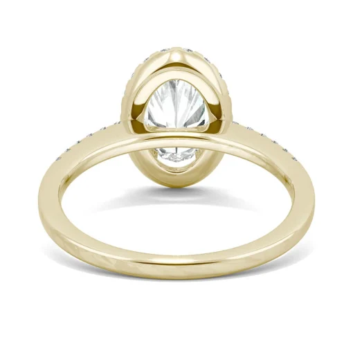 Moissanite Oval Halo Ring In 14K Yellow Gold (2 5/8 Ct. Tw.)