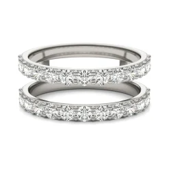 Moissanite Ring Enhancer In 14K White Gold