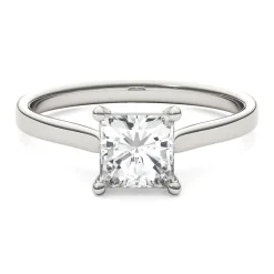 Moissanite Solitaire Ring With Princess Cut
