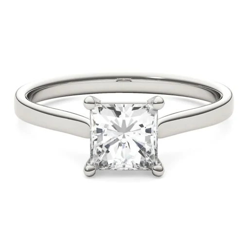 Moissanite Solitaire Ring With Princess Cut