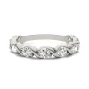 Moissanite Swirl Band In 14K White Gold