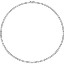 Moissanite Tennis Necklace In Sterling Silver (12 1/2 Ct. Tw.)
