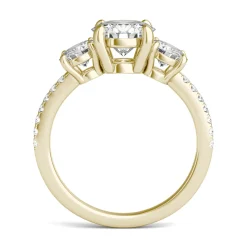 Moissanite Three-Stone Ring In 14K Yellow Gold (2 1/7 Ct. Tw.)