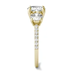 Moissanite Three-Stone Ring In 14K Yellow Gold (2 1/7 Ct. Tw.)