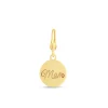 Mom Charm Disc In 10K Yellow Gold