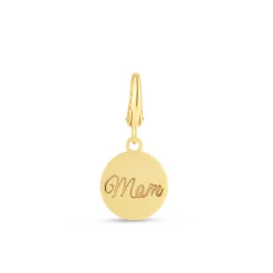Mom Charm Disc In 10K Yellow Gold