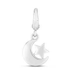 Moon & Back Charm In Sterling Silver