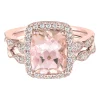 Morganite & 1/3 Ct. Tw. Diamond Ring In 14K Rose Gold