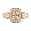 Morganite & 3/8 Ct. Tw. Diamond Ring In 14K Rose Gold