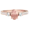Morganite & 1/2 Ct. Tw. Diamond Ring In 10K Rose Gold