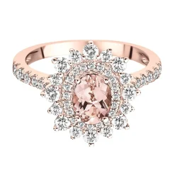 Morganite & 3/4 Ct. Tw. Diamond Ring In 14K Rose Gold