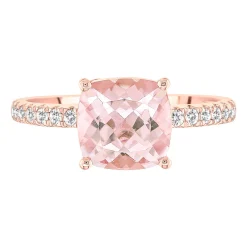 Morganite & 1/3 Ct. Tw. Diamond Ring In 14K Rose Gold