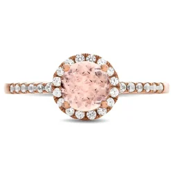 Morganite & 1/5 Ct. Tw. Diamond Ring In 10K Rose Gold