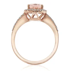 Morganite & 1/4 Ct. Tw. Diamond Ring In 10K Rose Gold