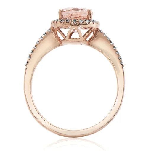 Morganite & 1/4 Ct. Tw. Diamond Ring In 10K Rose Gold