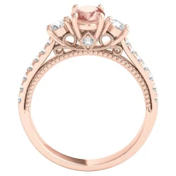 Morganite & 1/2 Ct. Tw. Diamond Ring In 10K Rose Gold