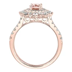 Morganite & 3/4 Ct. Tw. Diamond Ring In 14K Rose Gold