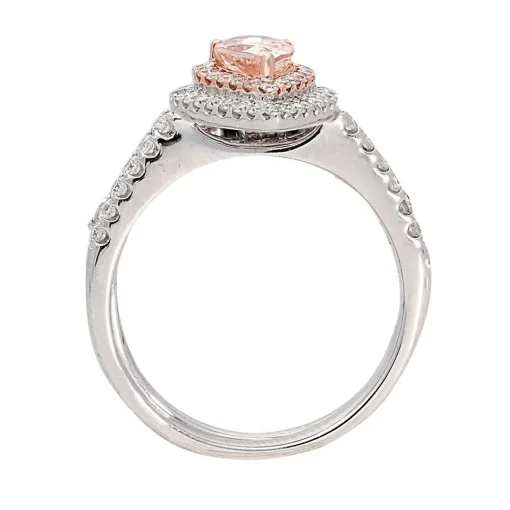 Morganite & 1/2 Ct. Tw. Diamond Ring Set In 14K Rose & White Gold