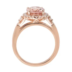 Morganite & 1/2 Ct. Tw. Diamond Ring In 14K Rose Gold
