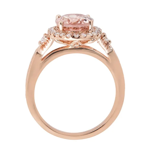Morganite & 1/2 Ct. Tw. Diamond Ring In 14K Rose Gold